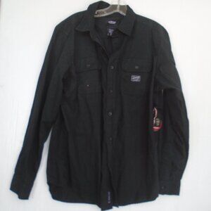 Alpinestars Mens Long Sleeves Casual Dress Shirt Size L Black NOS